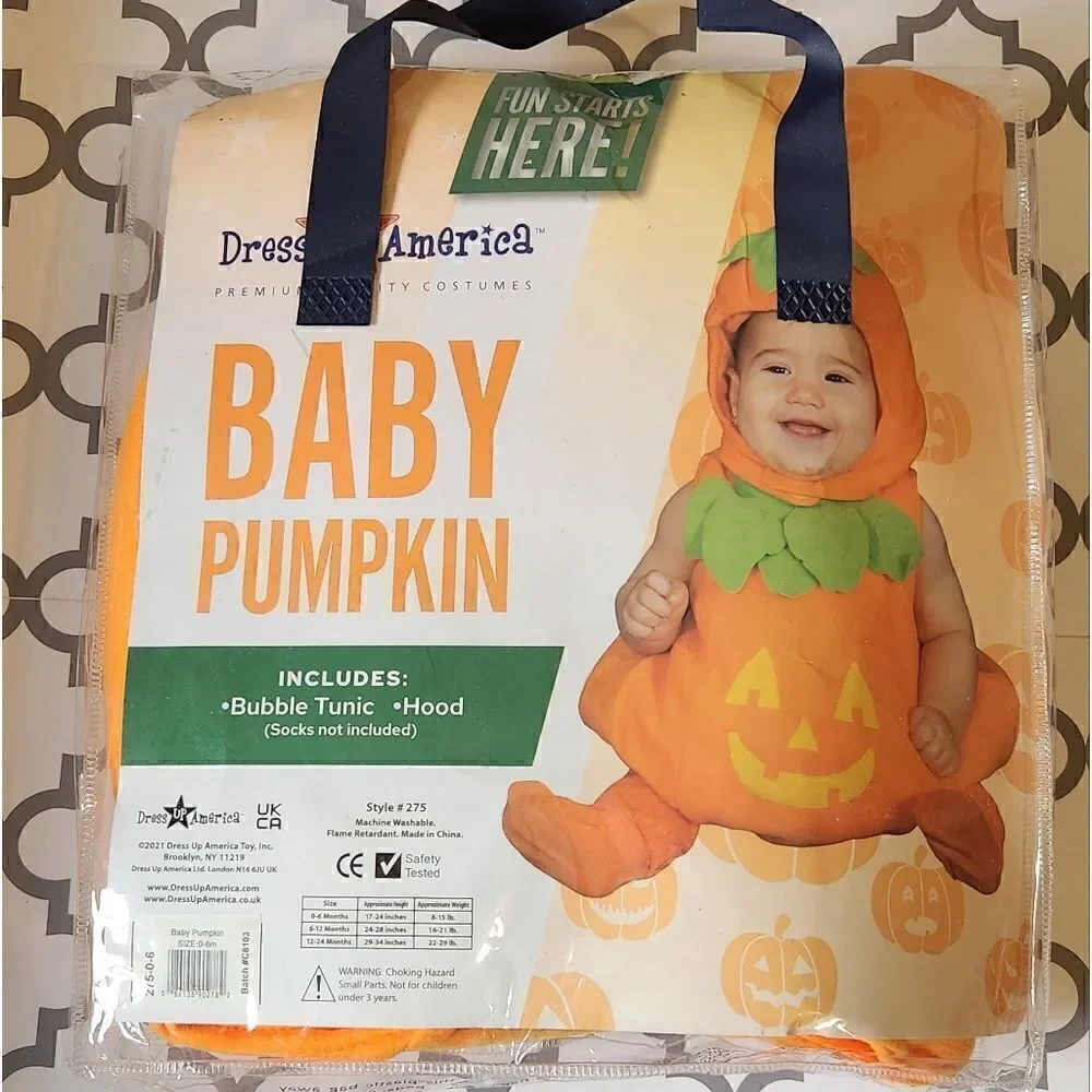 Dress Up America Baby Pumpkin Custome Size 0-6 months